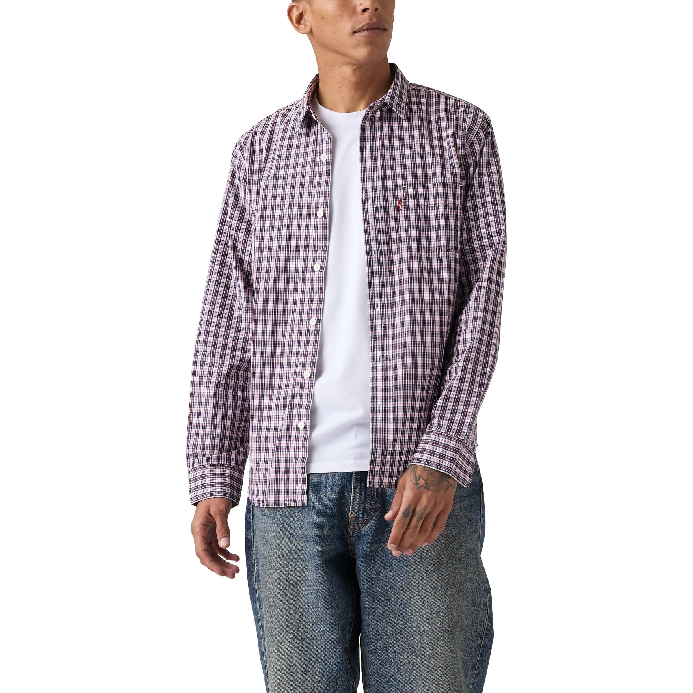 Levi's Herren Sunset 1 Pocket Standard Hemd mit Button-Down-Kragen, Yahya Plaid Dress Bl, M