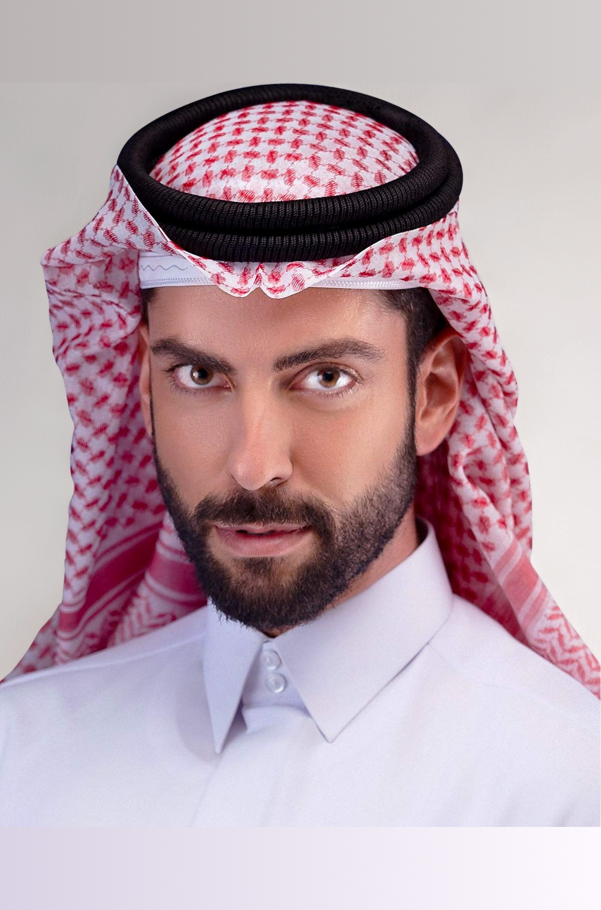 Cotton Homelix Arab Kafiya Keffiyeh Middle Eastern Male Scarf Wrap with Aqel Rope, Multicolor