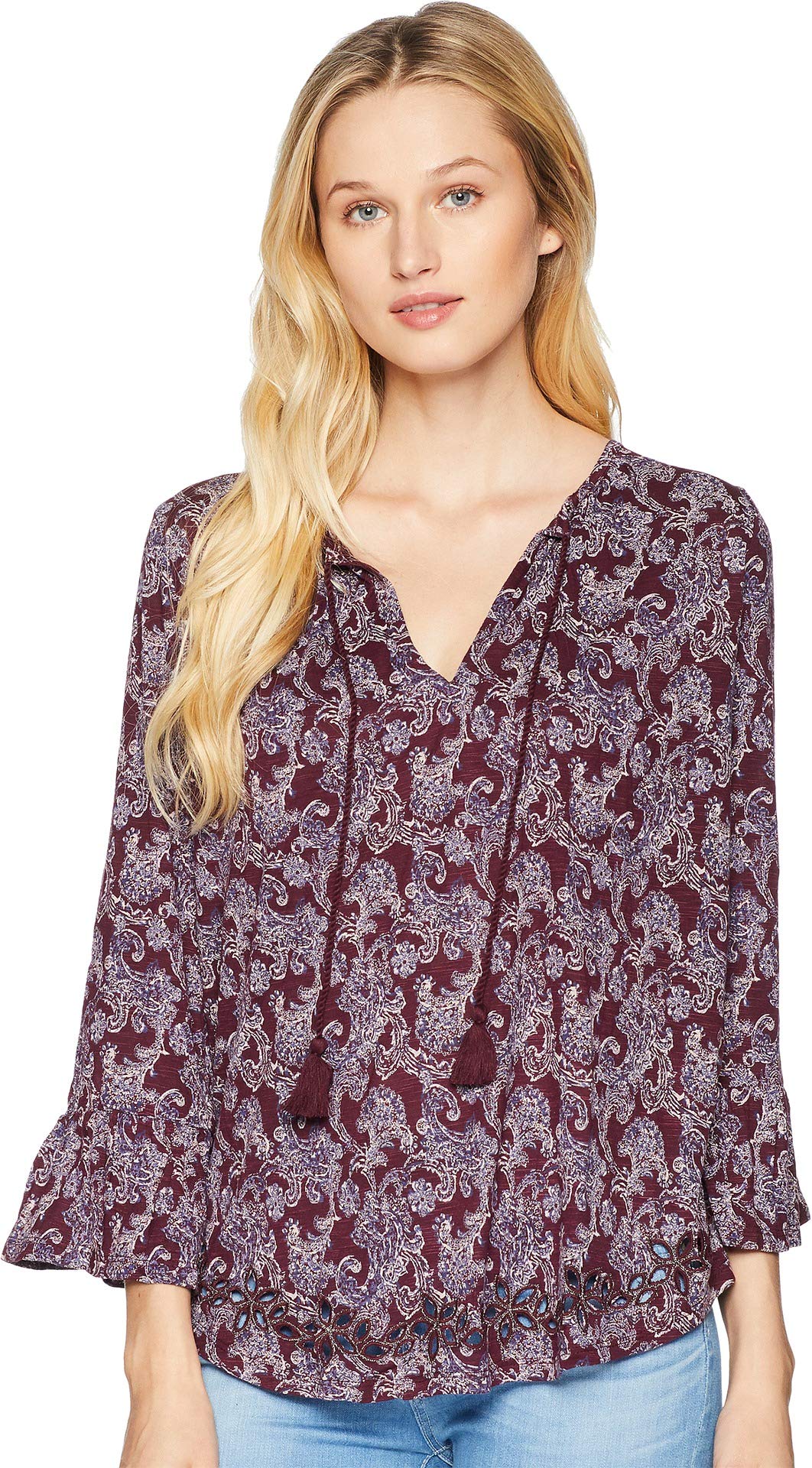Lucky Brand Women's Printed Peasant Top