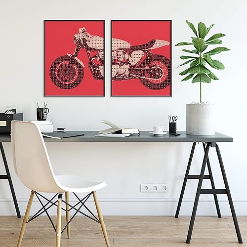 Miniatura 4 de Inspirational Wall Art Co. - Póster abstracto de café Racer Minimal Sportbike Honda Motorcycle Retro Shop Garage Biker Gift Poster - Impresión para