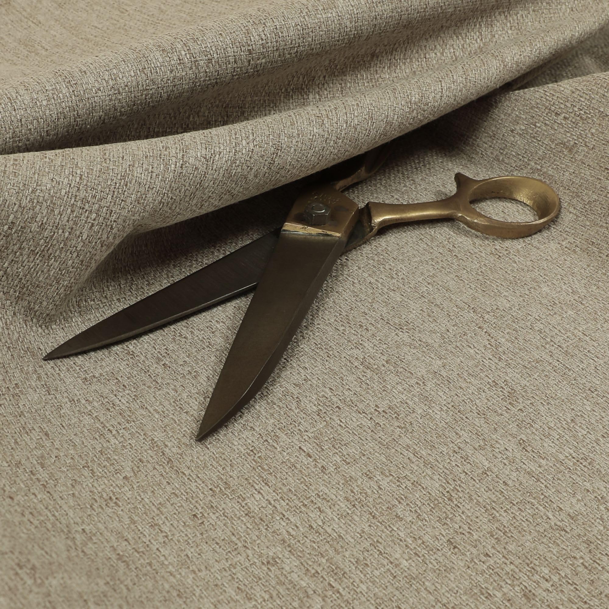 Redbrick Mill Fabrics Fire Resistant Upholstery Durable Soft Basket Weave Material Dual Purpose Curtain Fabric, Beige (Per Metre)