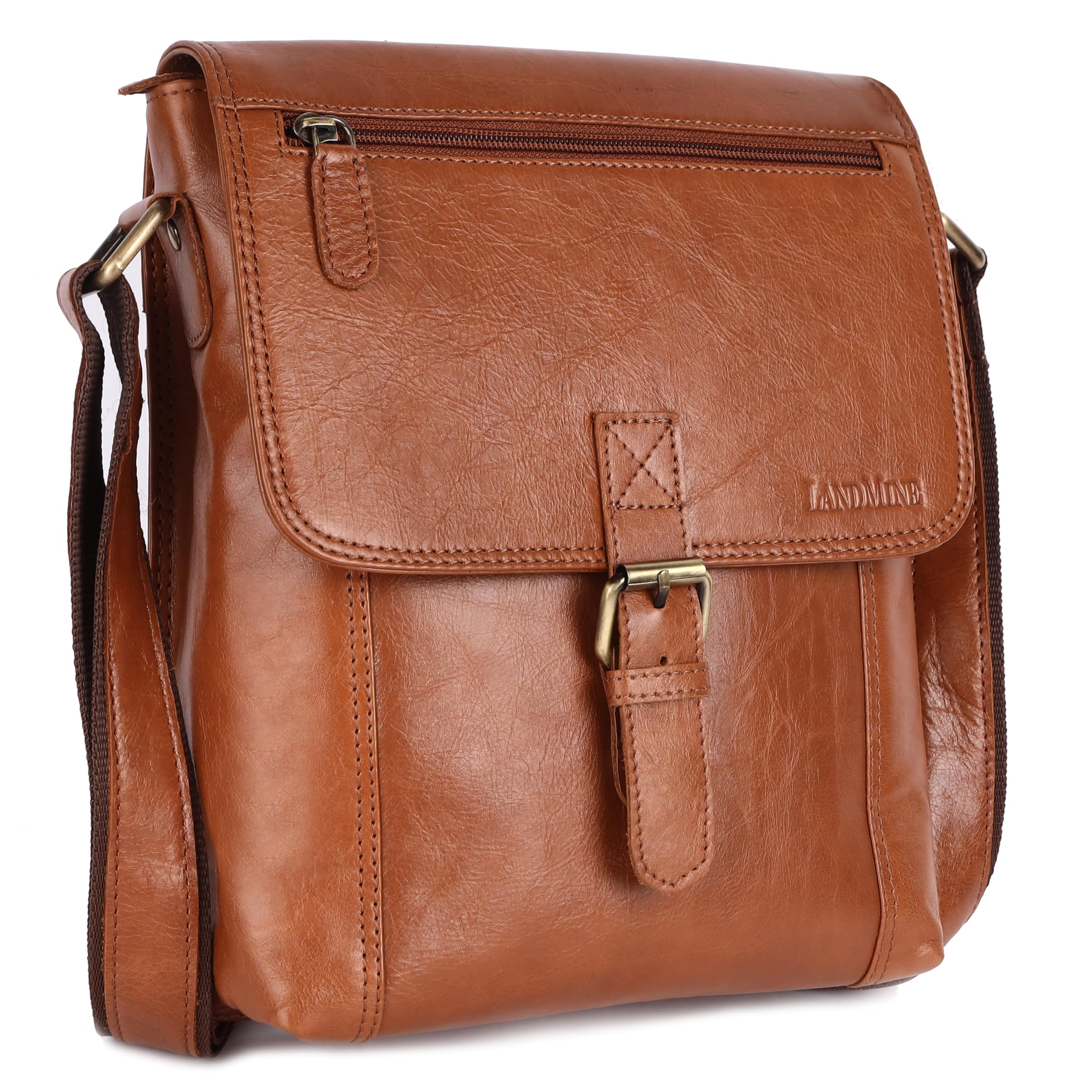 landmine Crossbody Genuine Leather Men Sling Bag | Messenger bag | Shoulder Bag - Travel Bag with Adjustable Strap-picture-20