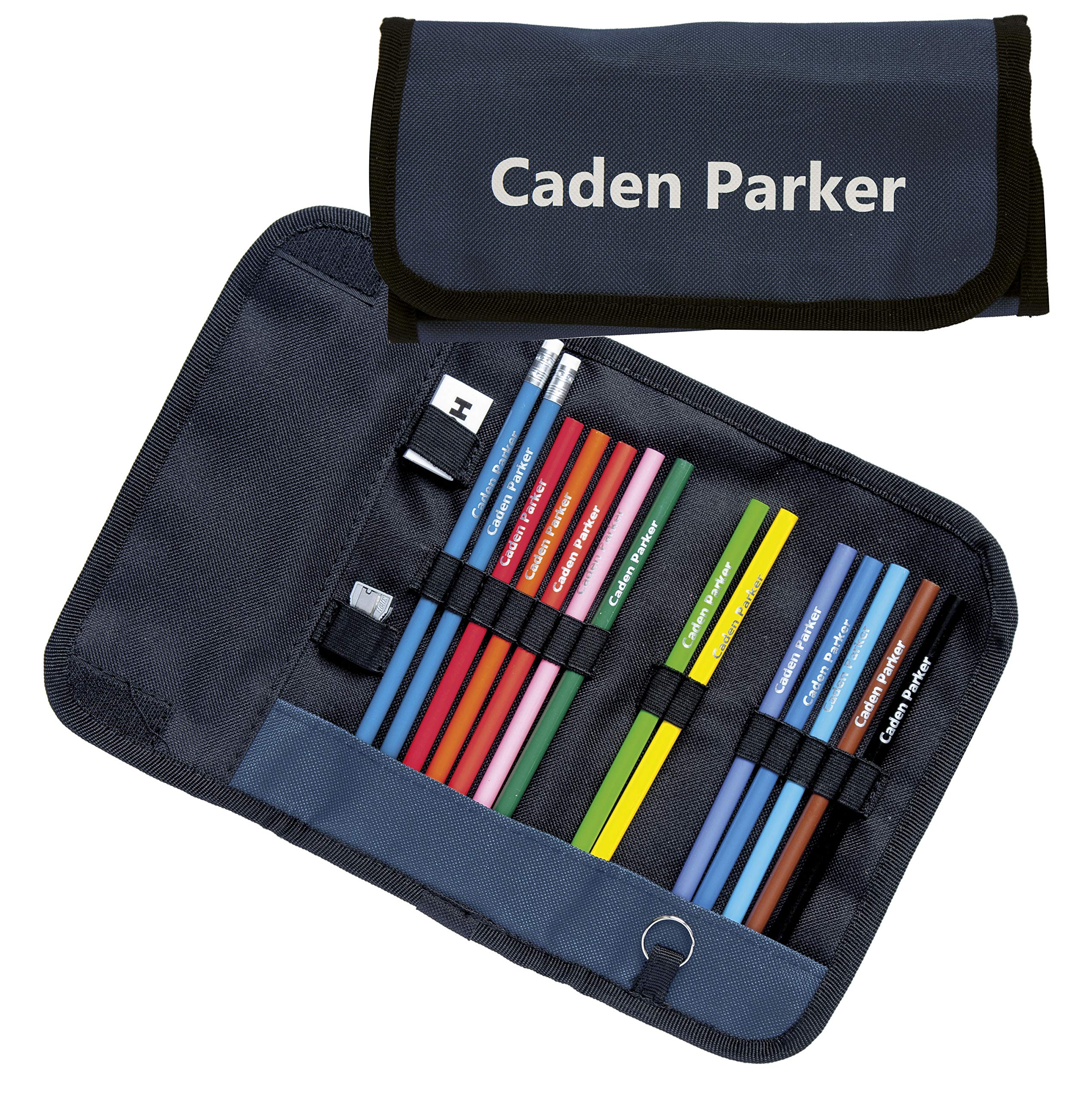 Block Style Pencil Case With 12 Colouring & 12 Matching Personalized Pencils With Erasers - Printed In UK By 'that's My Pencil' - Aquamarine - Canada - View #7