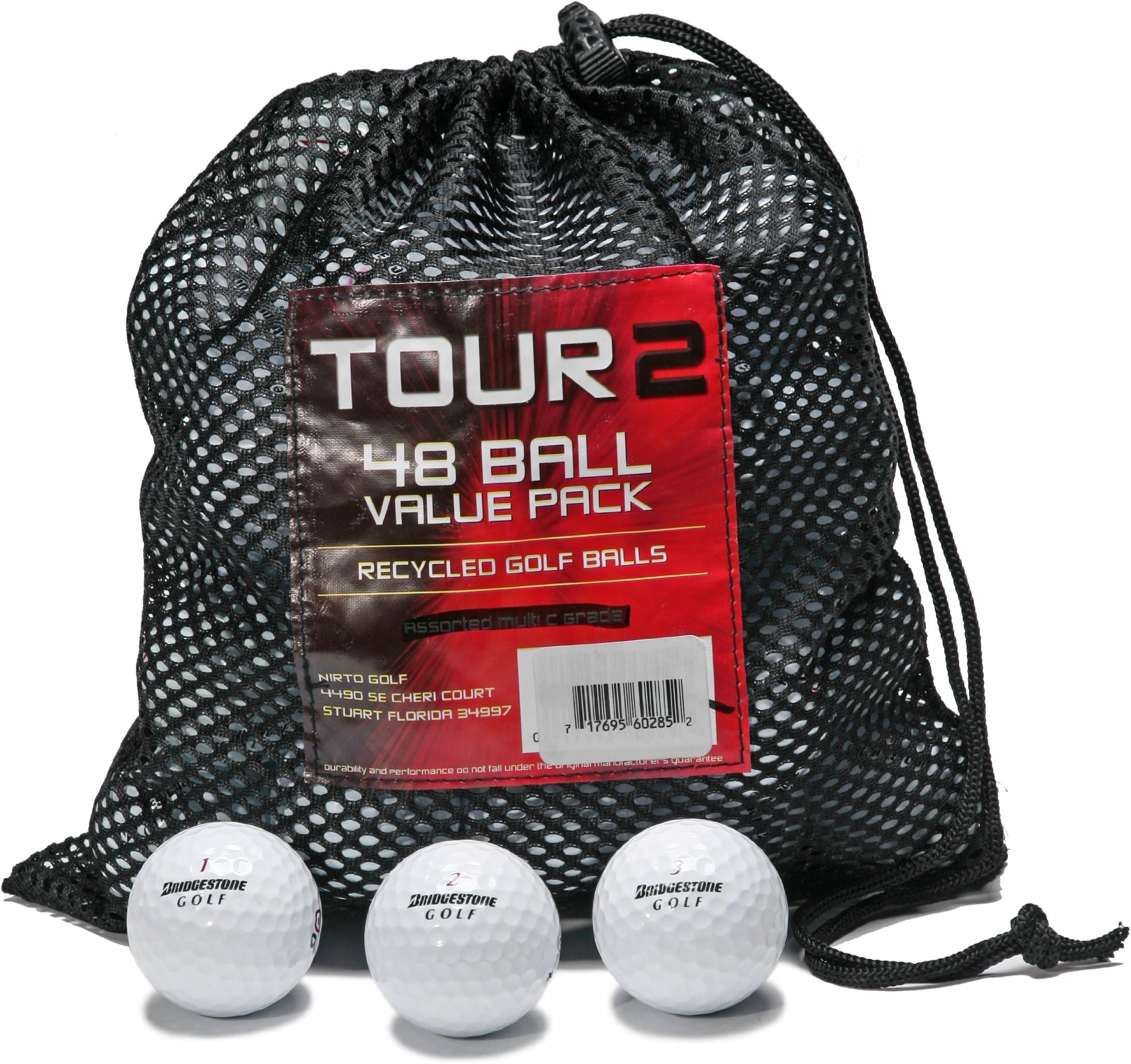 Assorted Bridgestone B Grade Recycled Golf Balls (Value Pack of 48)