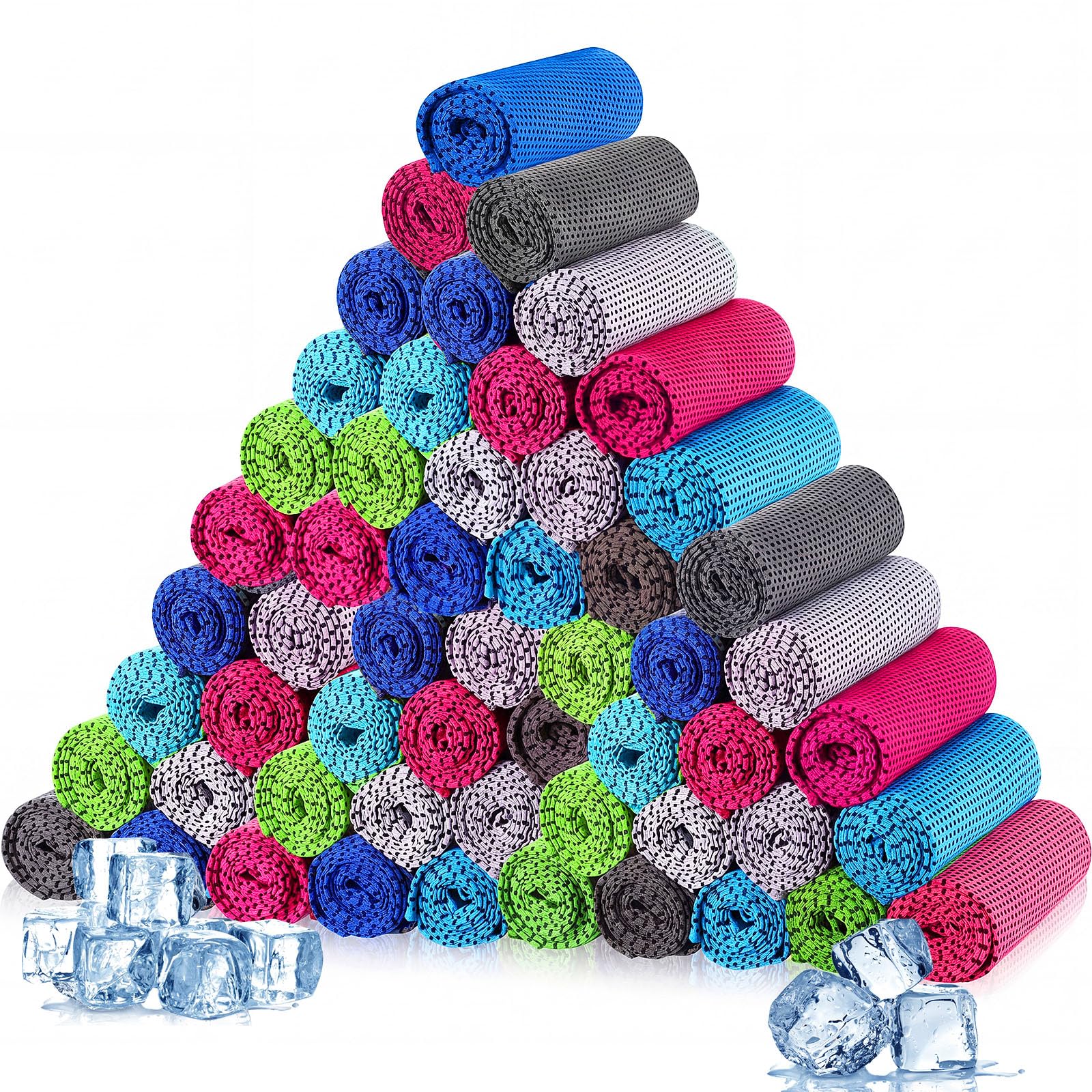 Maitys 300 Pcs Cooling Towel Bulk for Neck and Face, Vibrant Mix