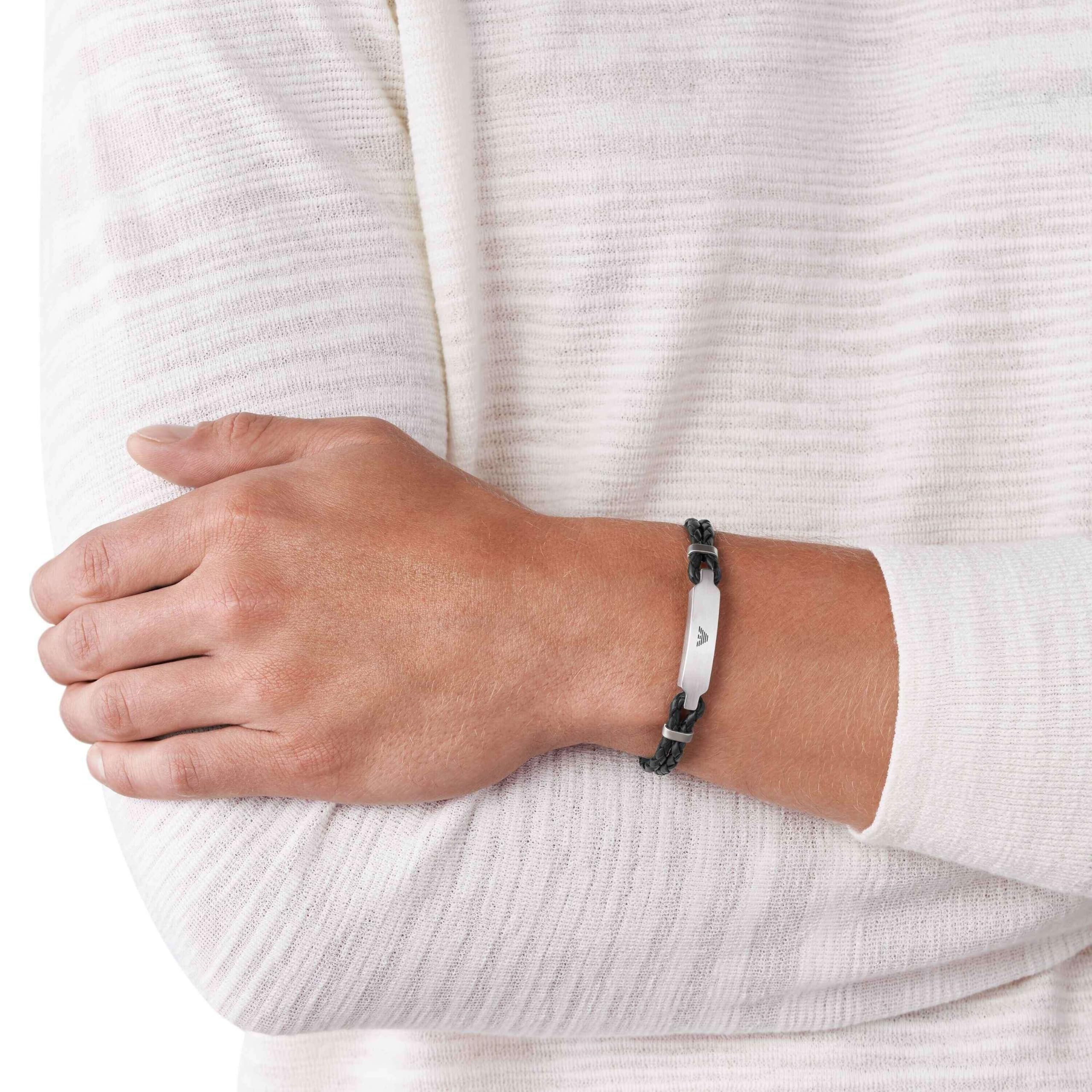 Emporio Armani Armband Für Männer, Innenlänge: 185mm, Größen-Id: 40X5mm Silber Edelstahlarmband, EGS2719040