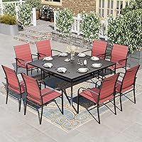 Vista 24 de HERA'S HOUSE Juego de comedor rojo para 4, juego de mesa y sillas de exterior de 5 piezas, 4 sillas de comedor de textileno, mesa de comedor