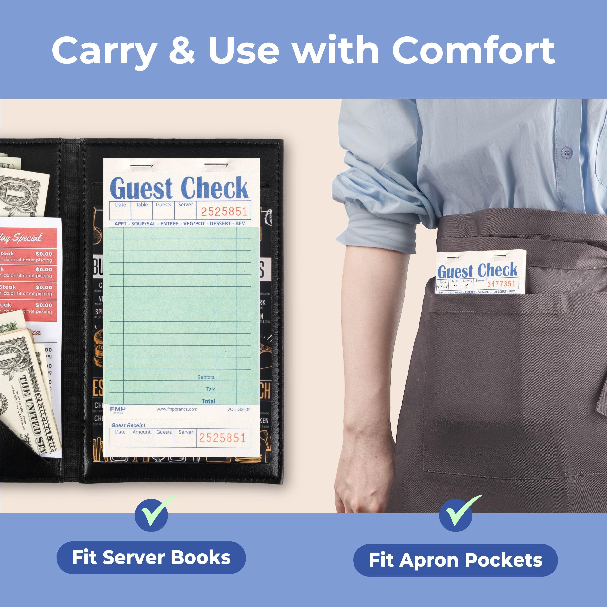 Snapklik.com : FMP Brands Guest Check Books For Servers, Server Note ...