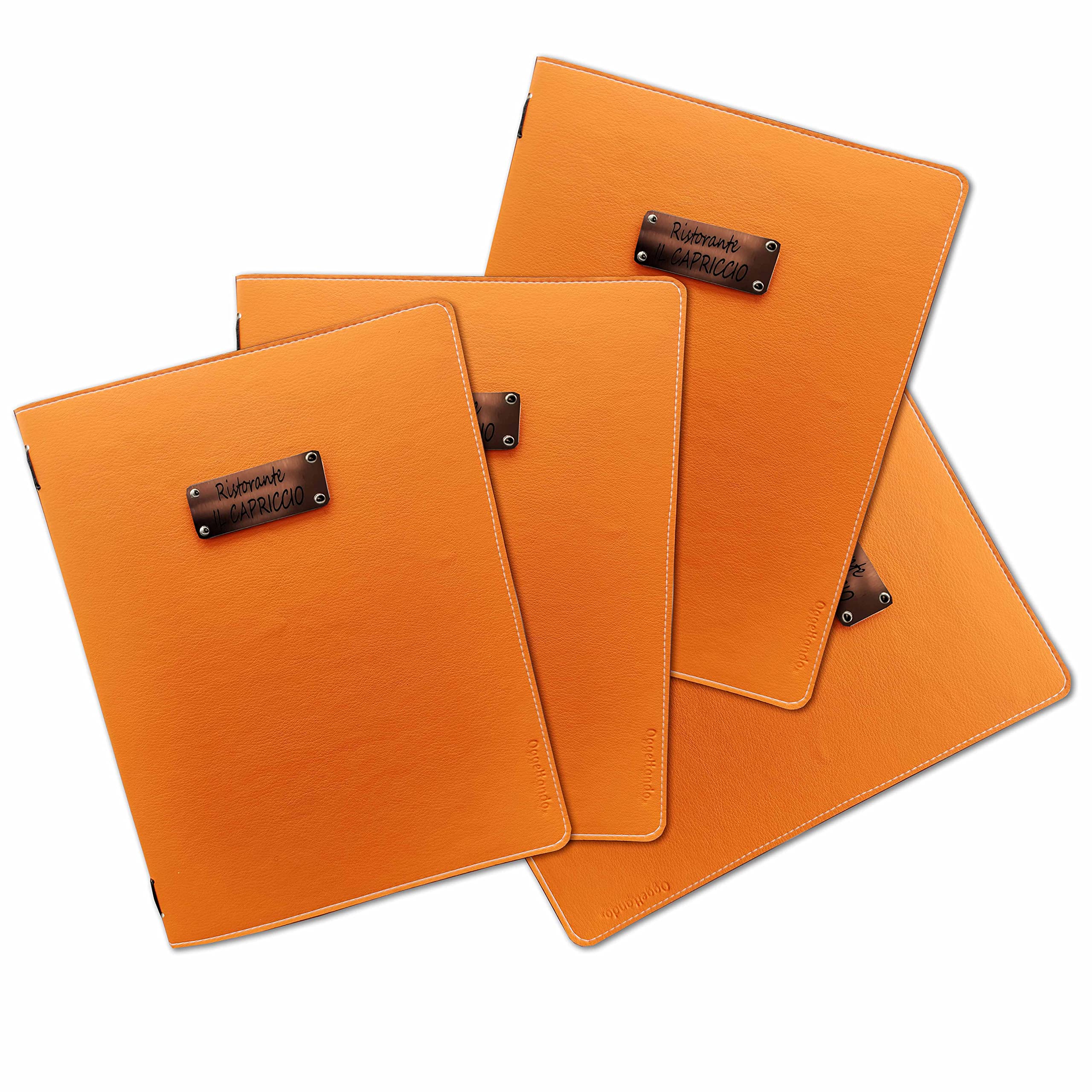 Juego de 6 menús personalizables A5 restaurante Pub Self Service Bar Cerveza Moderno; regalos útiles, originales y a precios bajos, naranja