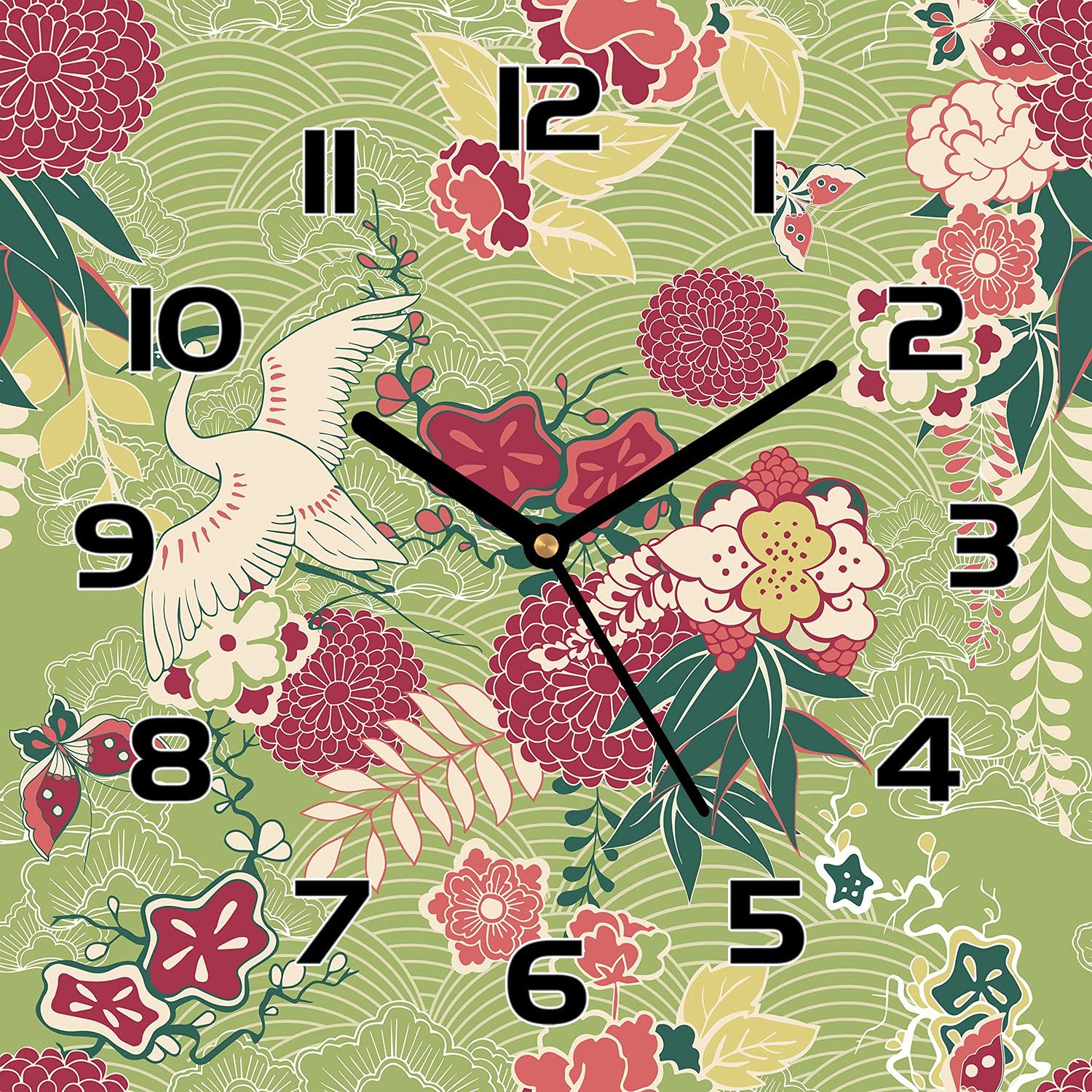 Horloge en verre 30x30 cm orientale pour sublimer votre cuisine ou salon moderne