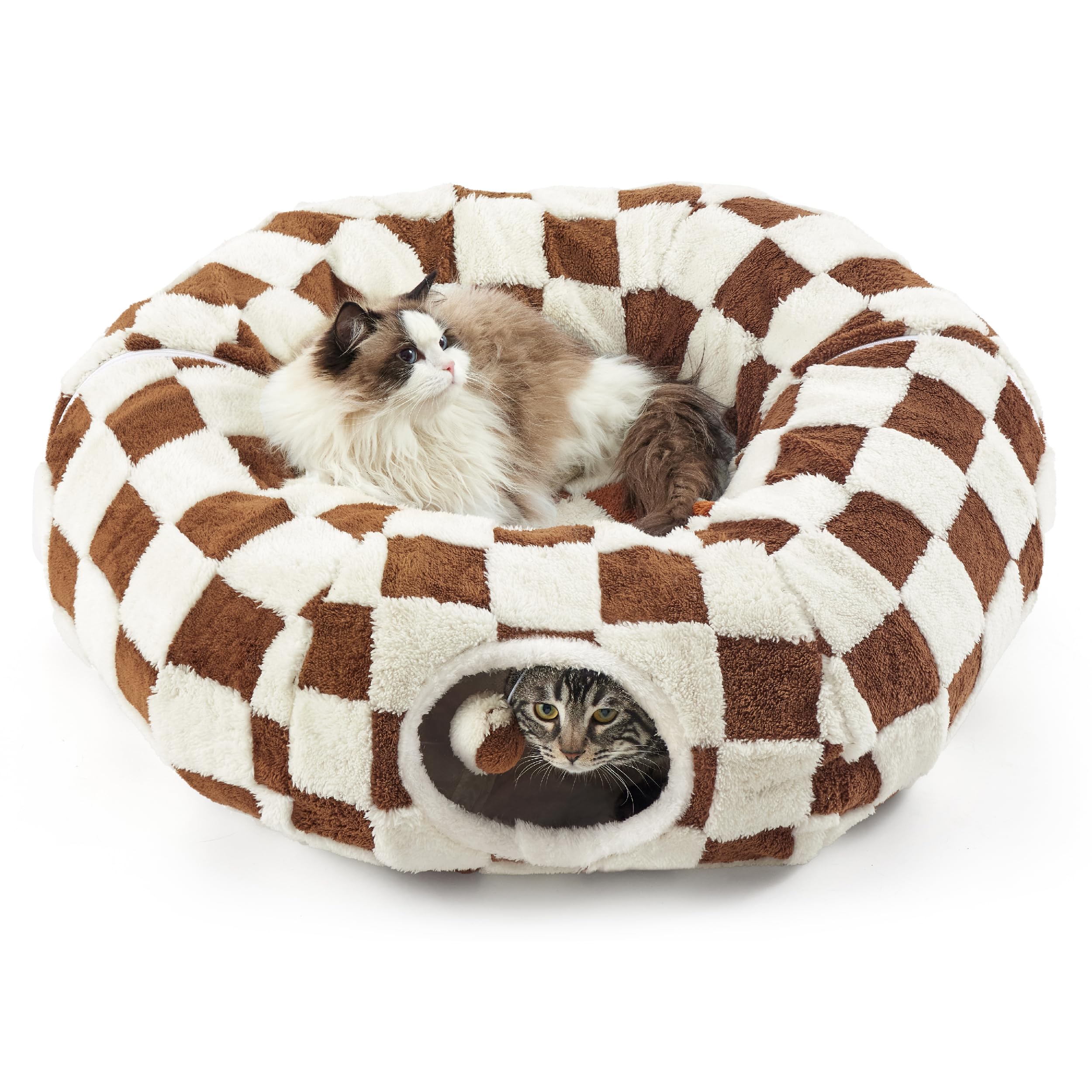 Lesure Donut Cute Jacquard Cat Tunnel Bed Kitten Toys for Puppy Bunny