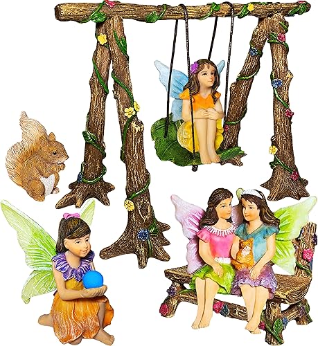 Mood Lab Fairy Garden - Kit de accesorios con figuras en miniatura - Juego de 6 columpios - para decoración al aire libre o de la casa disponible en Yaxa Costa Rica