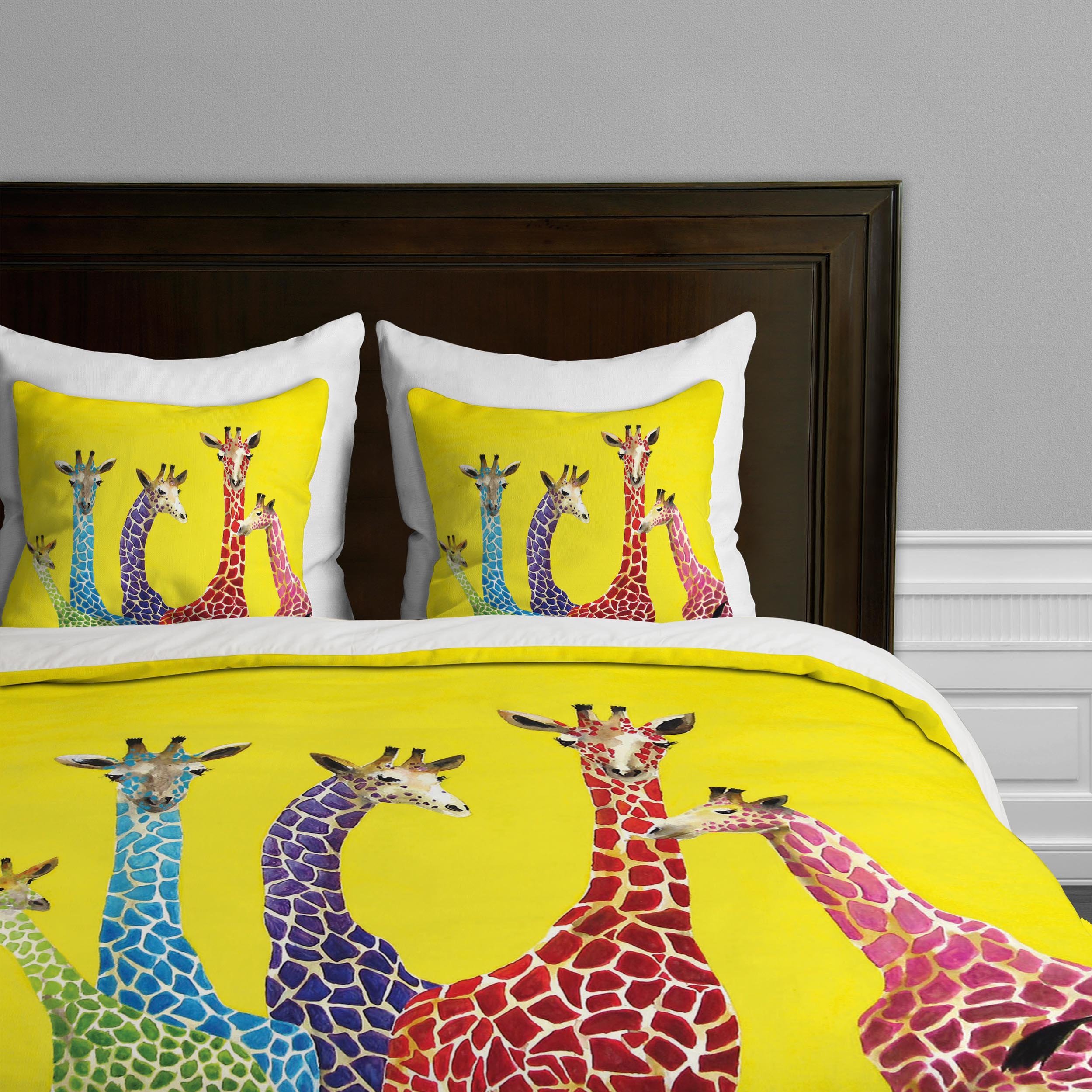 Deny Designs Clara Nilles Jellybean Giraffes Duvet Cover, King