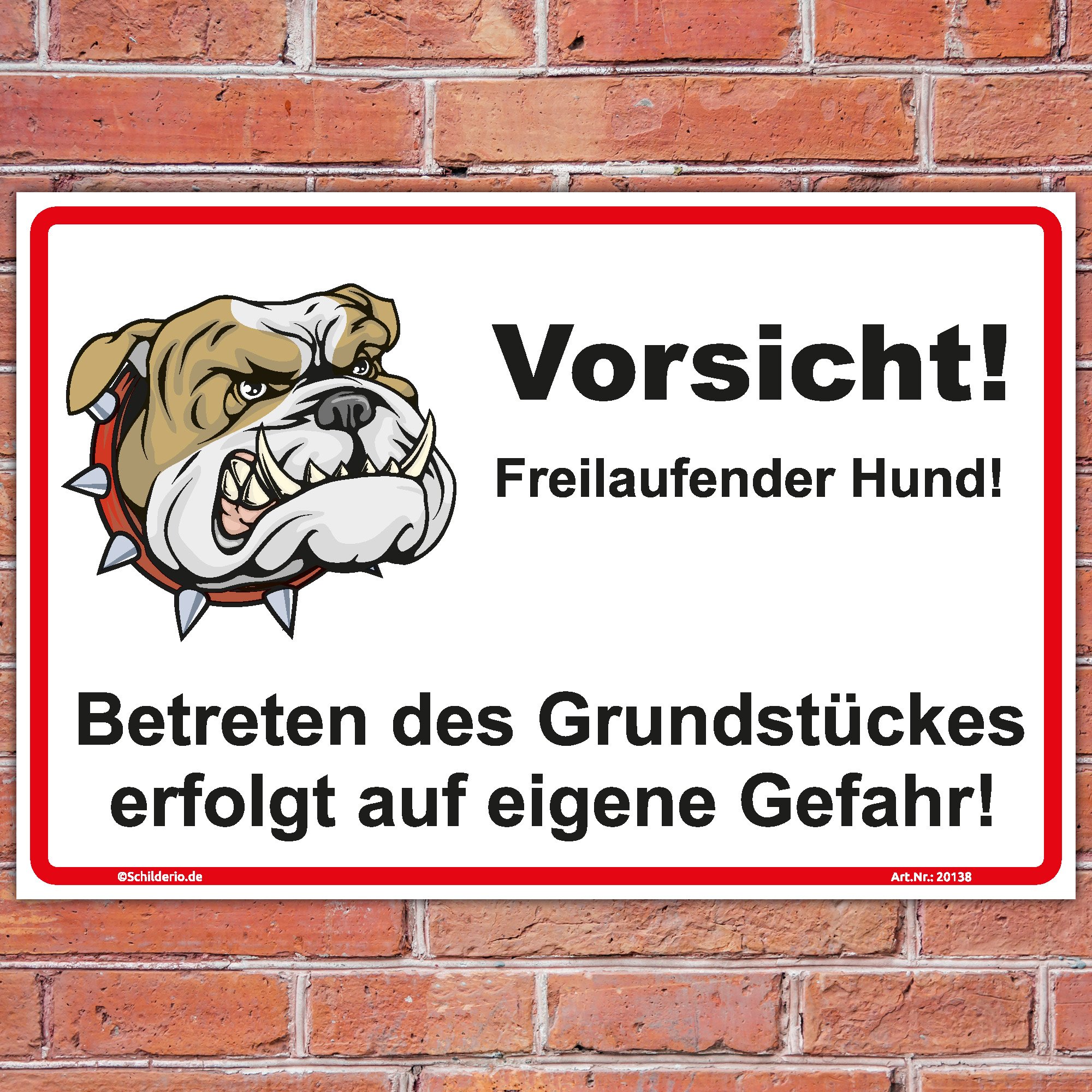 Schild "Vorsicht freilaufender Hund !" Hinweisschild 600x400 mm stabile Aluminiumverbundplatte 3mm stark - inkl. 4 Eckbohrungen