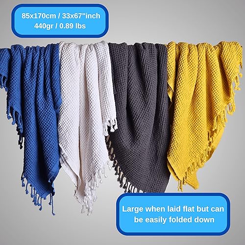 Miniatura 9 de PÜSKÜL - Toallas de baño y playa finas de calidad suave, 67 x 33 pulgadas, paquete de 2 unidades (negro)