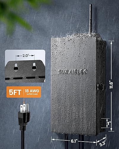 Vista 7 de SURAIELEC Transformador de paisaje de bajo voltaje Wi-Fi de 300 W, 2 canales independientes, transformador de iluminación inteligente de paisaje