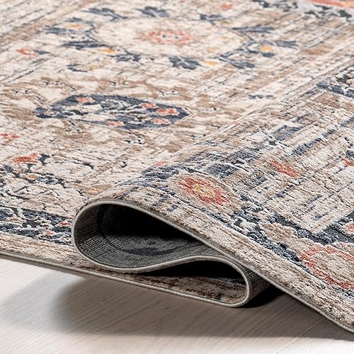 Miniatura 5 de nuLOOM Acelynn - Alfombra de pasillo tradicional envejecida, 2 pies 8 pulgadas x 8 pies, color beige