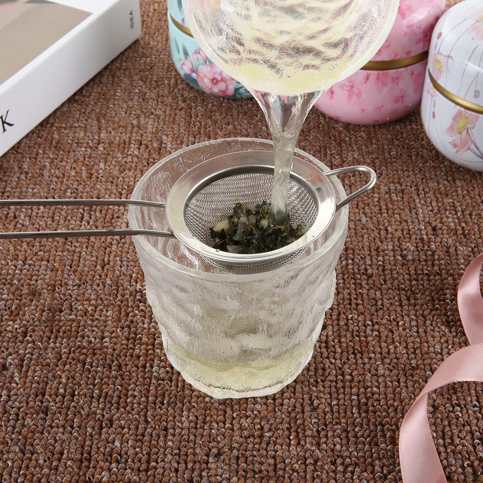 Shanq Set Da 4 Filtri Per Tè In Acciaio Inox A Rete Fine - Colini Conici Per Cocktail, Succhi, Farina E Spezie, 20x7x3 Cm - 3