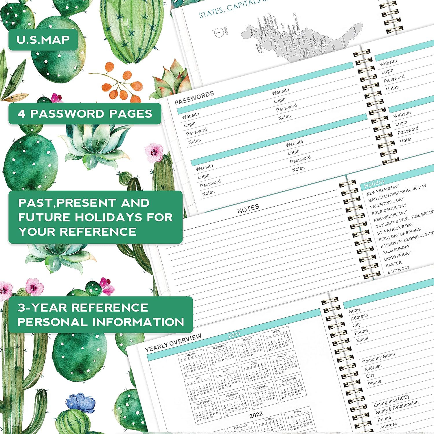 2021-2022 Monthly Planner - 18 Months Monthly Calendar/Planner 2021-2022 with Tabs, 9" x 11", Jul 2021 - Dec 2022, 13 Note Pages, Twin-Wire Binding, Two-Side Pocket, Perfect Organizer : Office Products