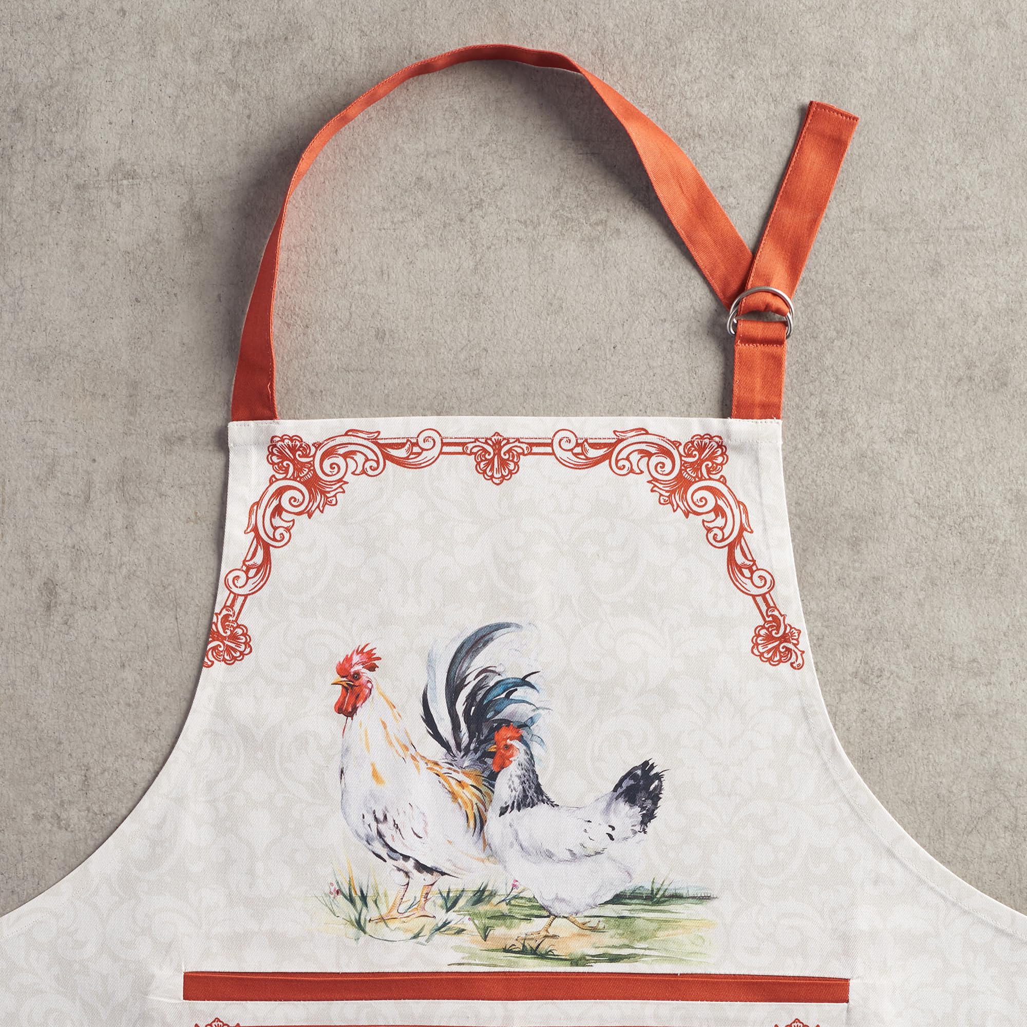 Maison d' Hermine - Delantal de algodón 100% con cuello ajustable y bolsillo central visible con corbatas largas para mujeres y hombres chef (27.50 x 31.50 pulgadas)
