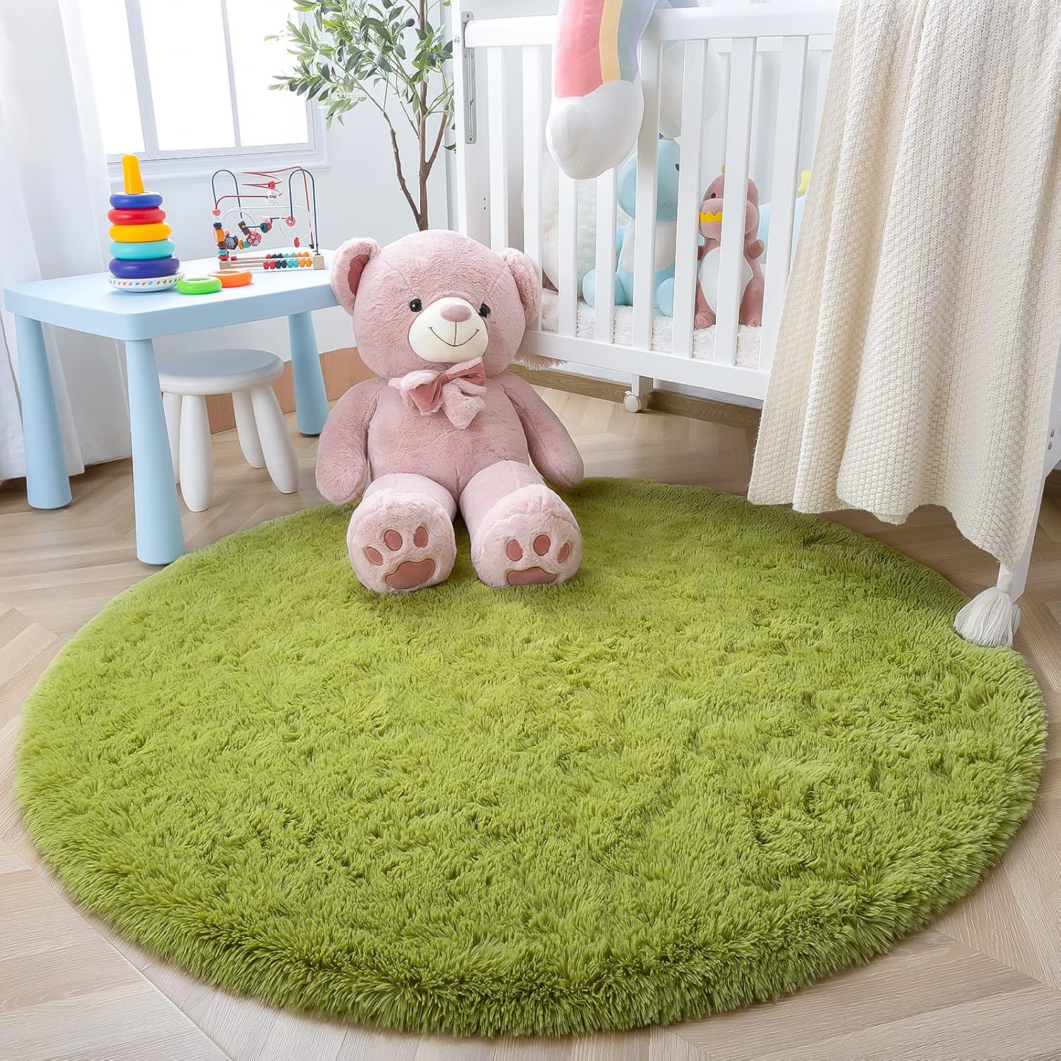 junovo Round Fluffy Soft Area Rugs for Kids Girls Room