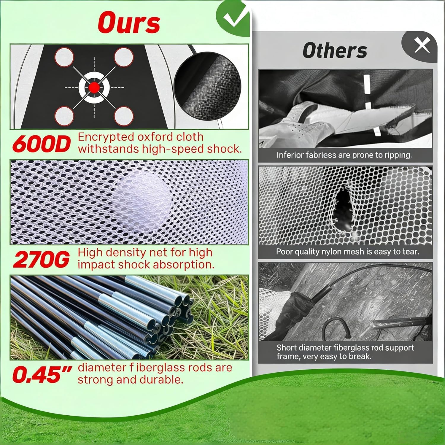 Golf Net for Practice, 10x7FT with Golf Practice Mat, Hitting Aid Nets for Backyard Driving Chipping Training Swing with Targets Outdoor or Indoor, Swing Training Gadgets– Gifts for Men/Dad/Him
