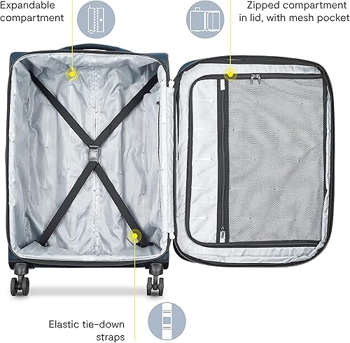 Miniatura 3 de DELSEY Paris Sky Max 2.0 Softside - Maleta expandible con ruedas giratorias, Azul, Sky Max 2.0 Softside - Equipaje expandible con ruedas giratorias