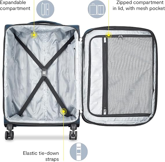 DELSEY Paris Sky Max 2.0 Softside Expandable Cargo with Spinner Wheels, blue