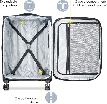 DELSEY Paris Sky Max 2.0 Softside Expandable Cargo with Spinner Wheels, blue