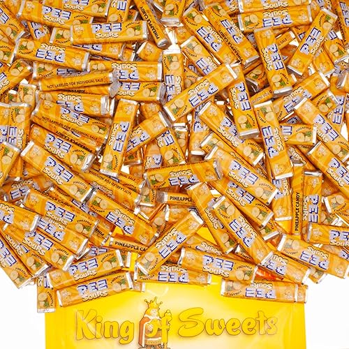 PEZ - Recambios de caramelo Paquete de dulces con sabor a piña agria XL 1 libra Caramelos prensados individualmente envueltos a granel Bolsa