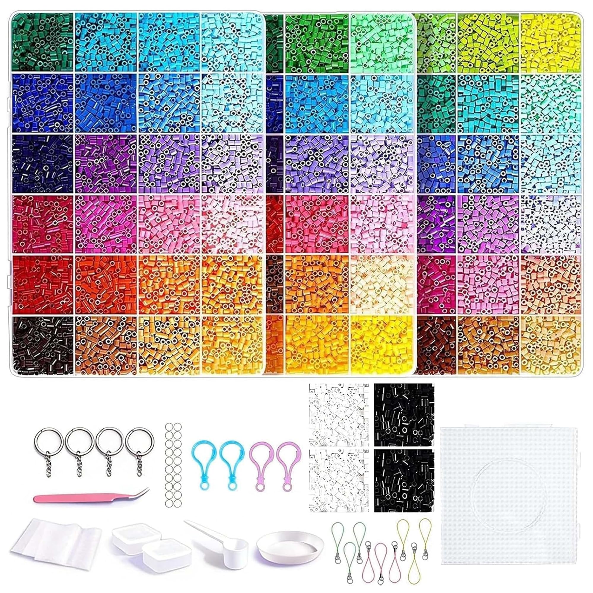 Fuse Beads Set & DIY Craft Kit – 25200 Pcs 72 Colours with Pegboard