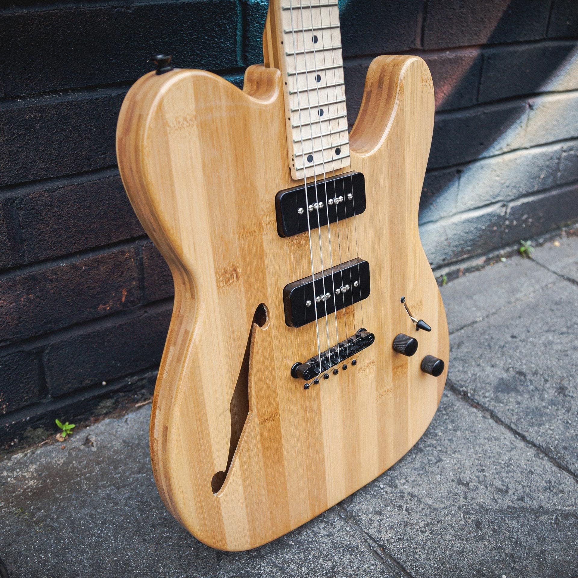Lindo Bamboo Defender Chambered Electric Guitar and Hard Case | Eco-Friendly | Sustainable