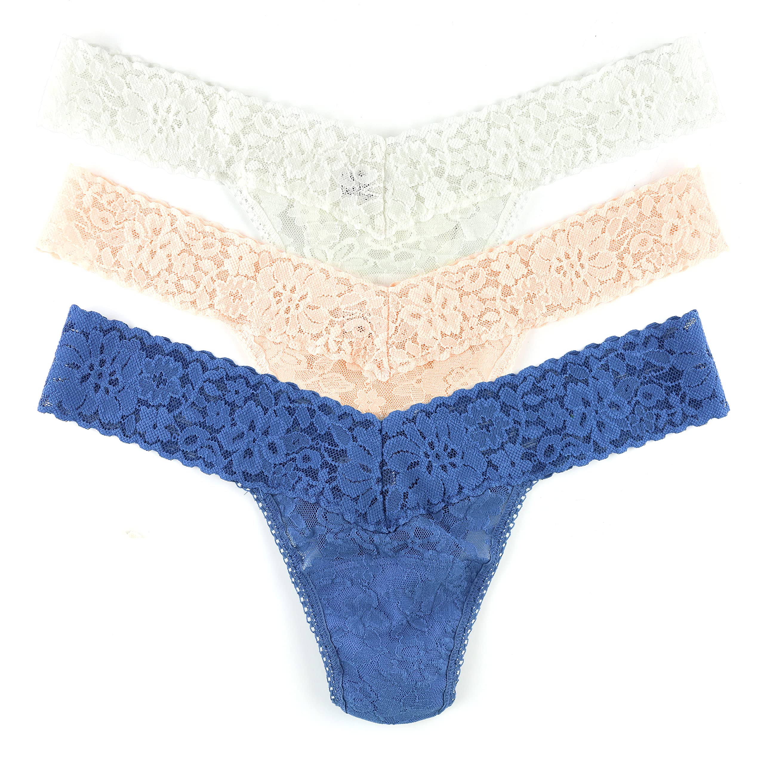 hanky panky - Daily Lace Low Rise Thongs for Women | 3 pack | Comfortable Seamless Underwear Lingerie | One Size (2-12)
