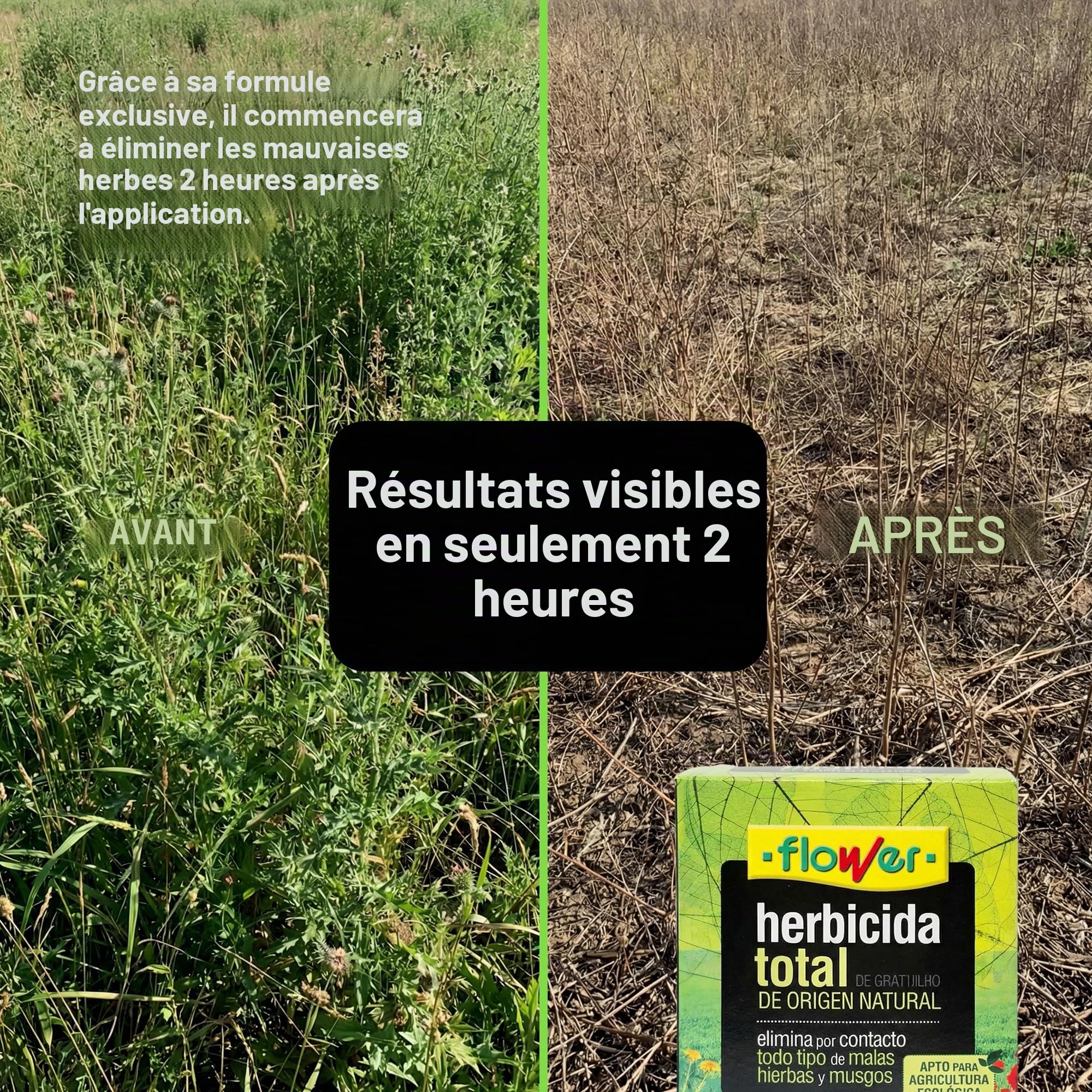 FLOWER X3 Désherbant total écologique 450 m² 750 ml Alternative au glyphosate