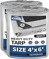 Vista 1 de TARPAL Small Tarps 4x6 Feet(2-Pack) Heavy Duty Tarp 10.5Mil Multipurpose Protective Cover Waterproof,Snow or UV Protection,Durable Reinforced