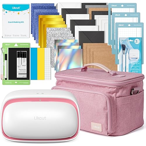 Vinyl Cutter Machine Cardstock Creator Bundle with Carrying Case & Accessories - Create a Sticker Machine, Portable Vinyl Printer for HTV, Cardstock and Creative DIY Joy