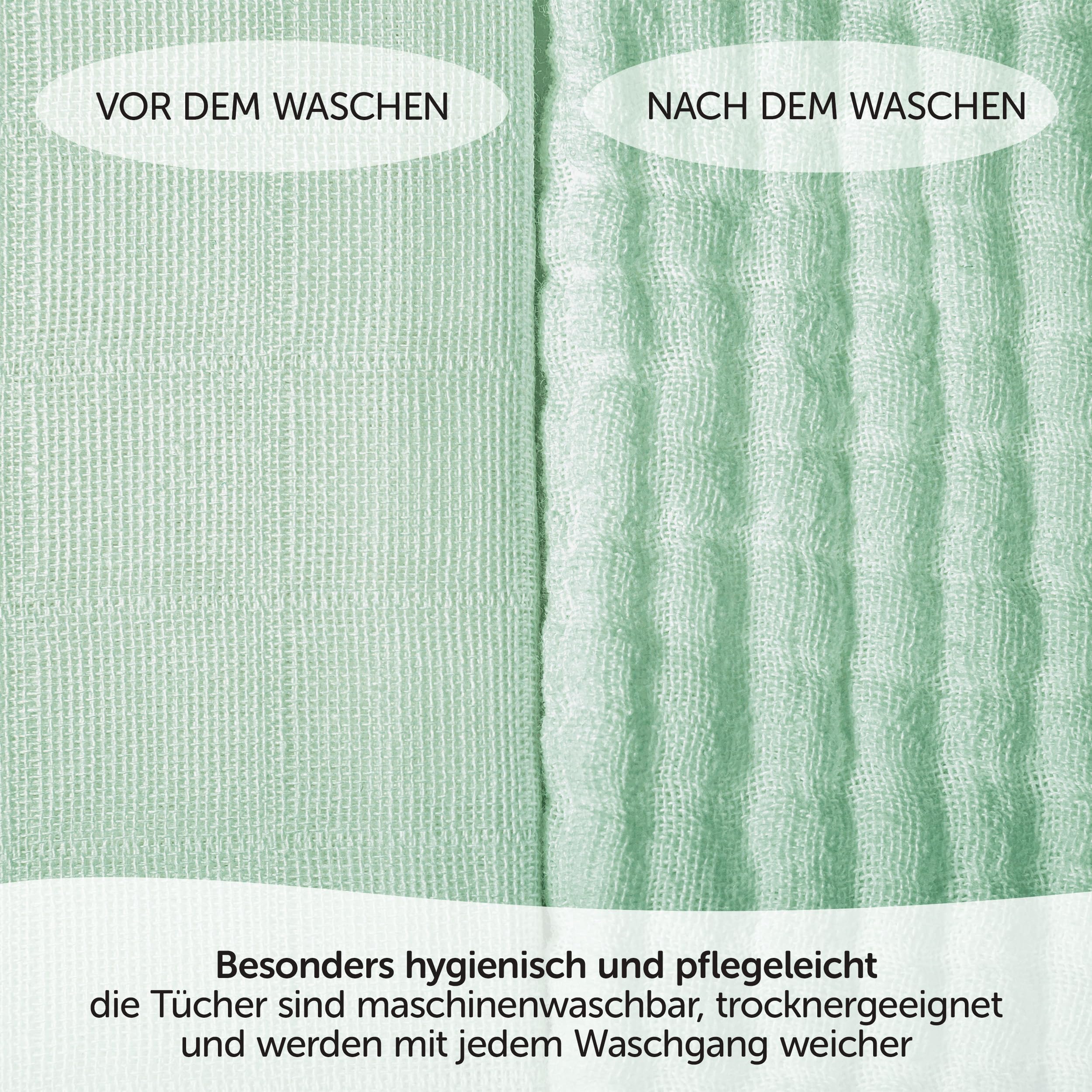 MAKIAN 8 Stück Baby Mullwindeln 80x80 cm Set - Spucktücher/Mulltücher doppelt gewebt, weich aus 100% Baumwolle, Oeko-TEX® Standard 100 geprüft, maschinenwaschbar - Mint Blau Weiß