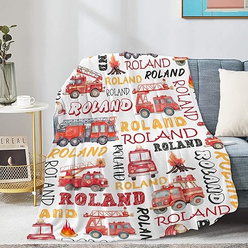 Miniatura 136 de Manta de bebé de bomberos con camión de bomberos, súper suave, manta acogedora para recién nacido, manta de recepción para bebé, manta para cuna, 40
