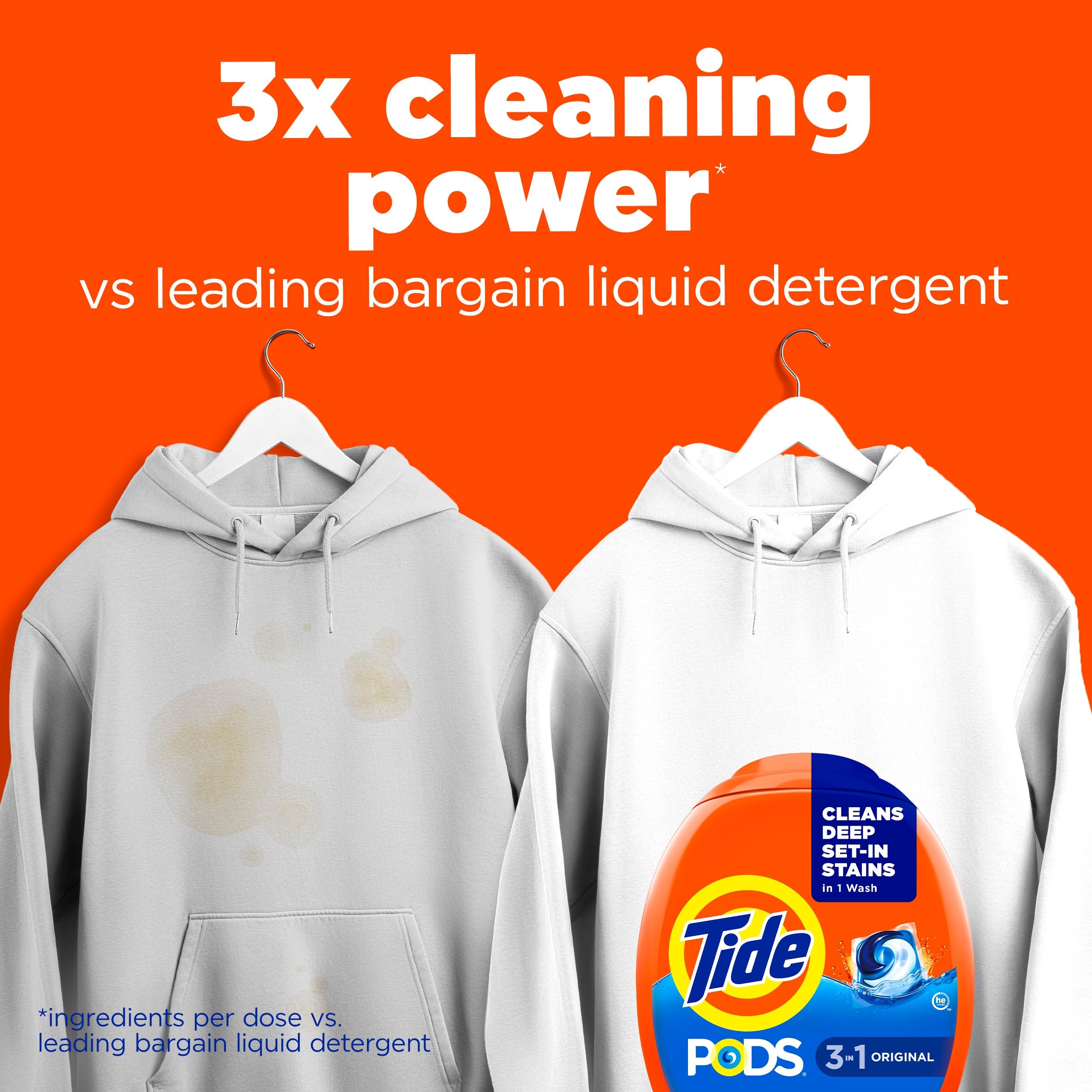 Tide 3-in-1 PODS Laundry Detergent, Original, 42 Count