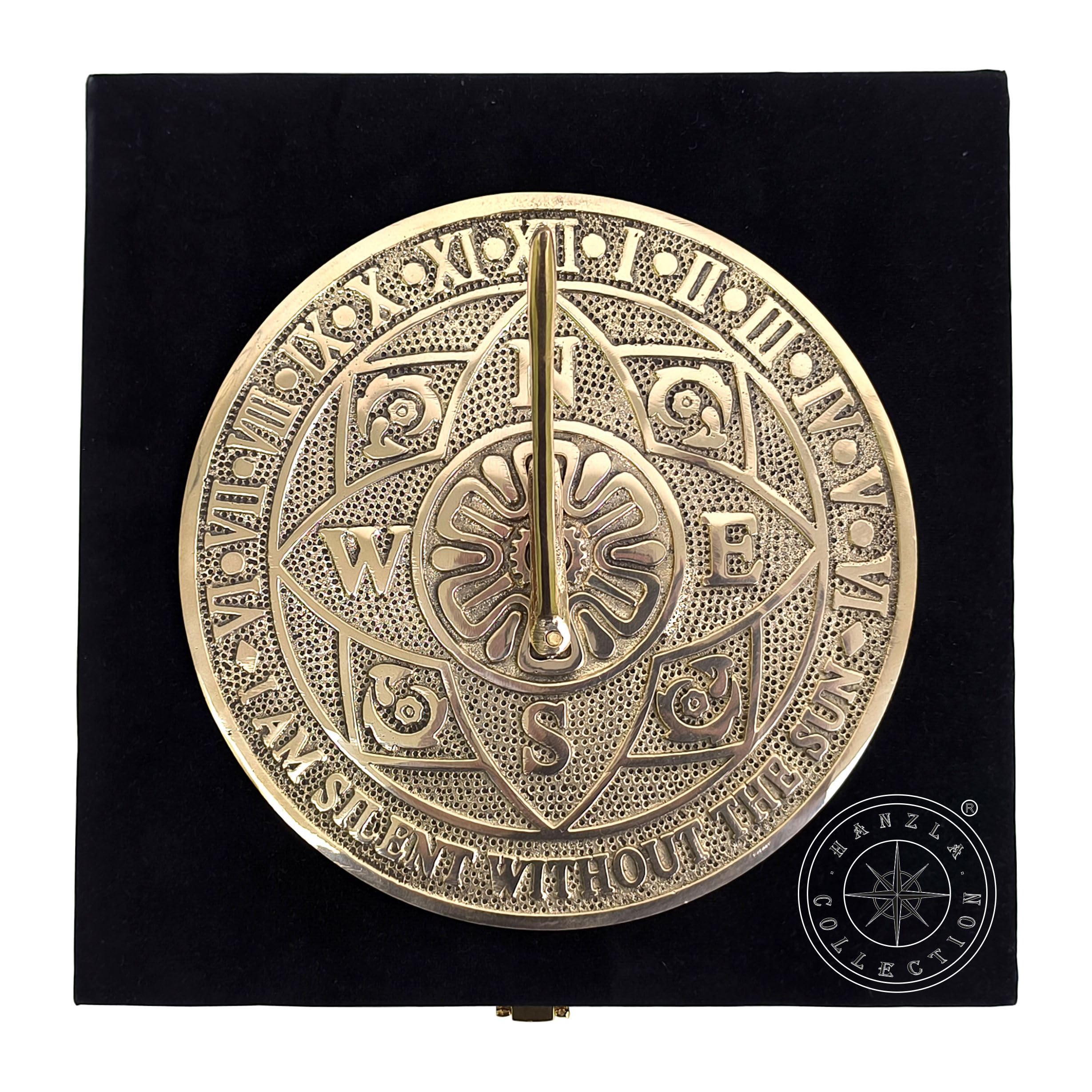 Reloj solar de latón macizo para jardín y exteriores | Reloj de sol de latón brillante hecho a mano con caja de terciopelo perfecto para seres queridos | Regalo de decoración del hogar o idea de