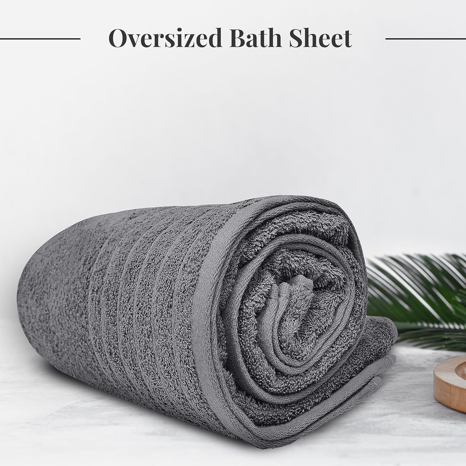 Tens Towels Pack of 1 Jumbo Bath Sheet 40 x 80 Inches, Extra Large & Light Weight, Quicker to Dry, 100% Cotton, Super Soft & Absorbent, Perfect to Wrap Yourself in, Dark Grey - Image 2