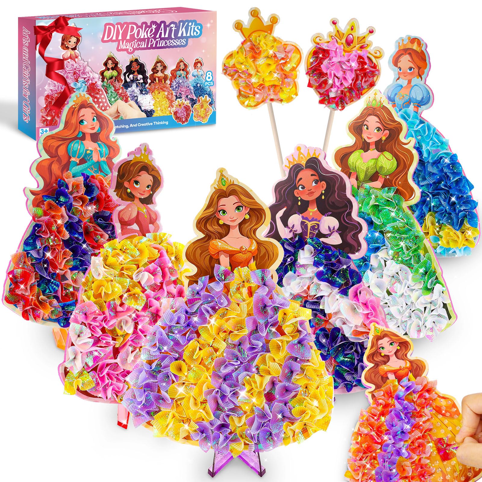 Leksakber Bastelset Kinder ab 5-9 Jahre, Prinzessin Geschenk Mädchen Spielzeug ab 5-10 Jahre Basteln 5 6 7 8 9 10 Jahre Kreatives für Mädchen Blumen Basteln Kindergeburtstag