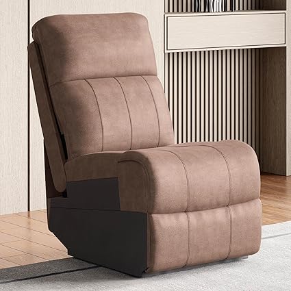 Home Centre Denver Fabric 1-Seater Armless Recliner - Brown