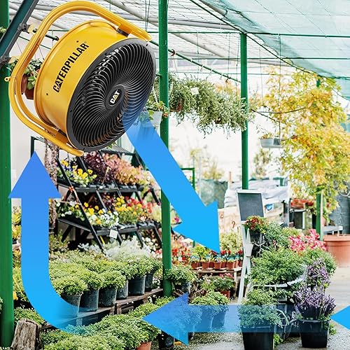 Miniatura 5 de Cat erpillar ventilador de tambor industrial de alta velocidad de 24 pulgadas con hoja de alta velocidad de grado industrial (amarillo, 3 en 1):