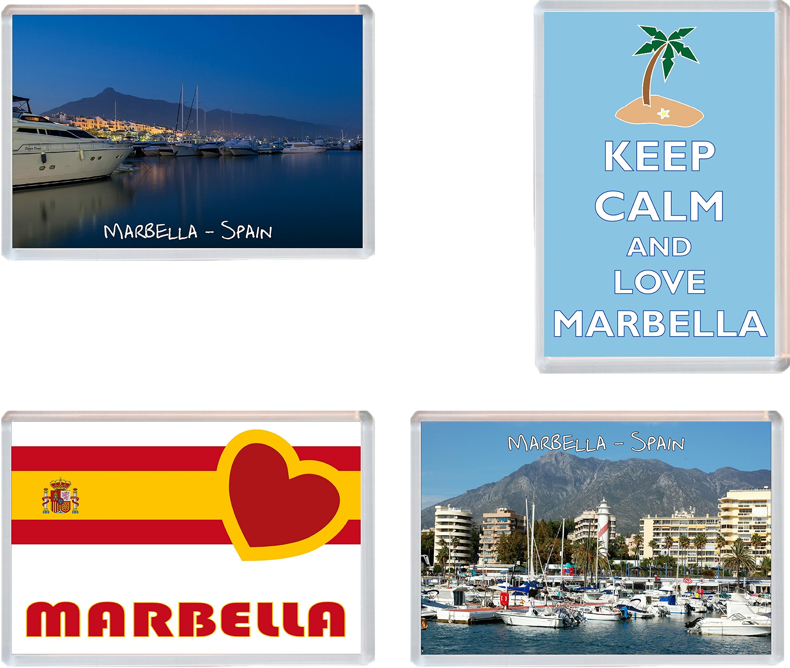 Marbella - Spain - 4 PACK - Jumbo Fridge Magnet/Magnets
