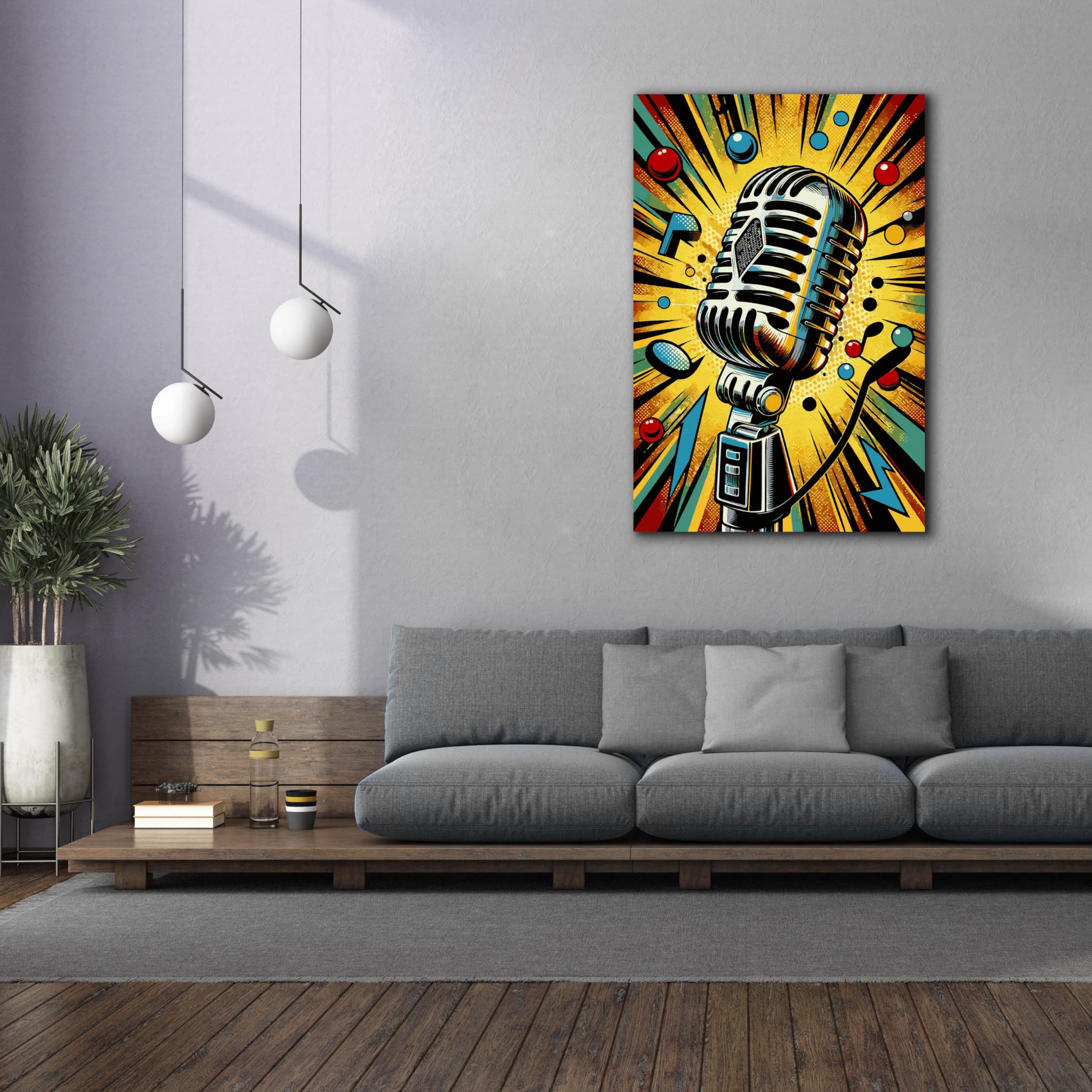 Amazon.com: Epic Graffiti 'Microphone' by Andreas Magnusson Canvas