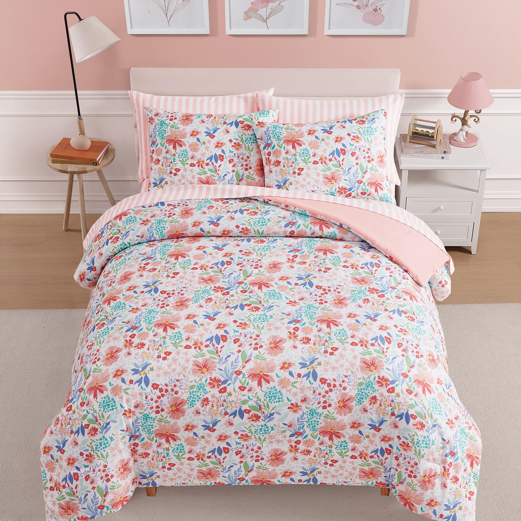Full Size Comforter Sets for Girls-7 Pieces Soft Full Size Bedding Sets