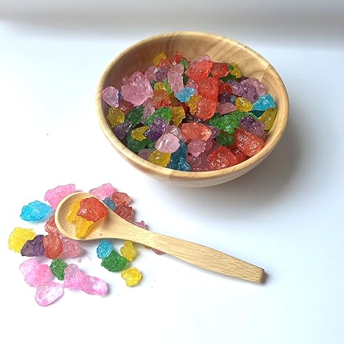 Miniatura 4 de SweetGlob Gemas grandes de caramelo de azúcar de roca antiguas, cristales de roca de azúcar en trozos (sabores surtidos, 1 libra)