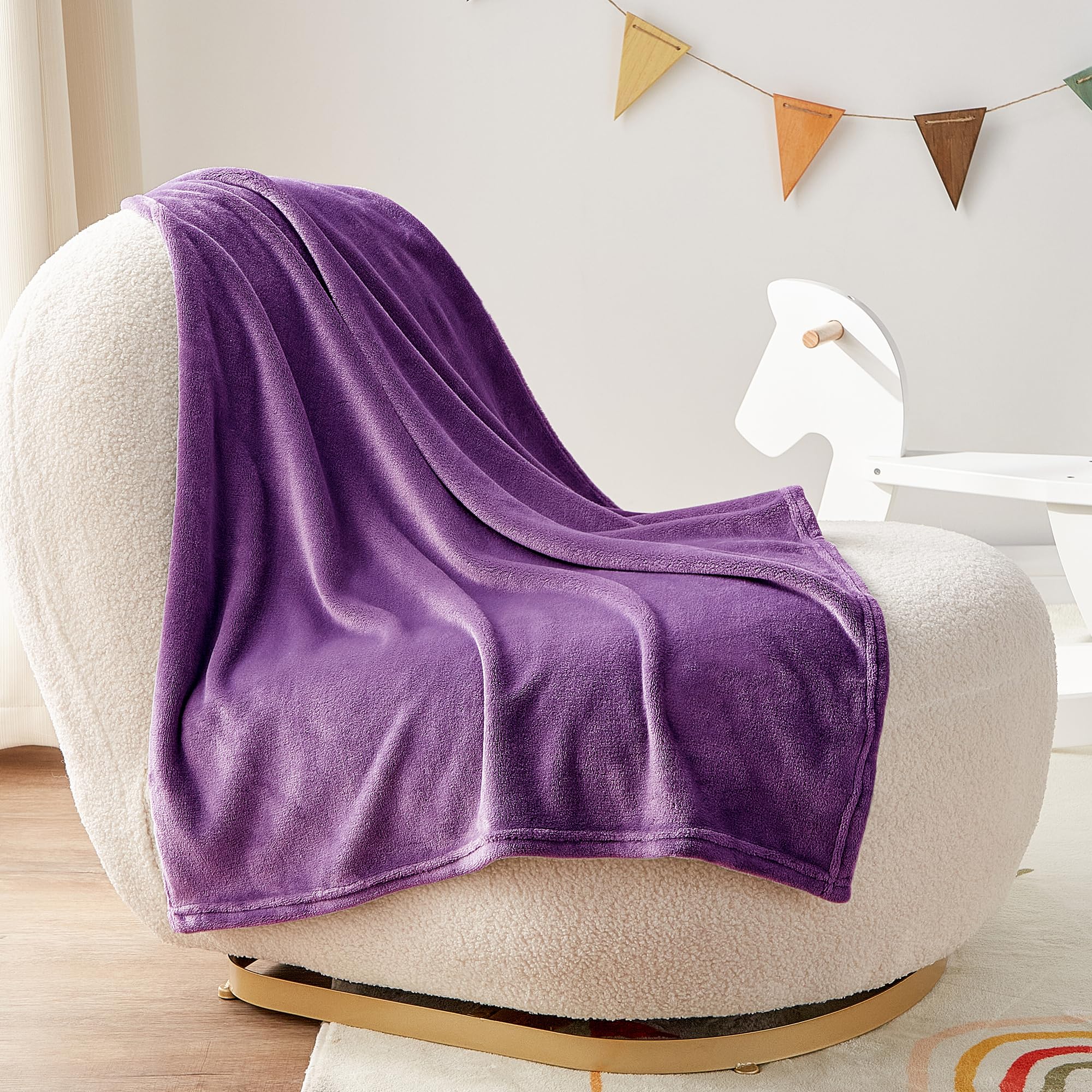 BEDELITE Baby Blankets for Boys and Girls 30" x 40", Soft Cozy Fuzzy Fleece Blanket for Kids Infant Newborn, Warm and Breathable Toddler Blanket for Crib Stroller Bed Travel, Purple