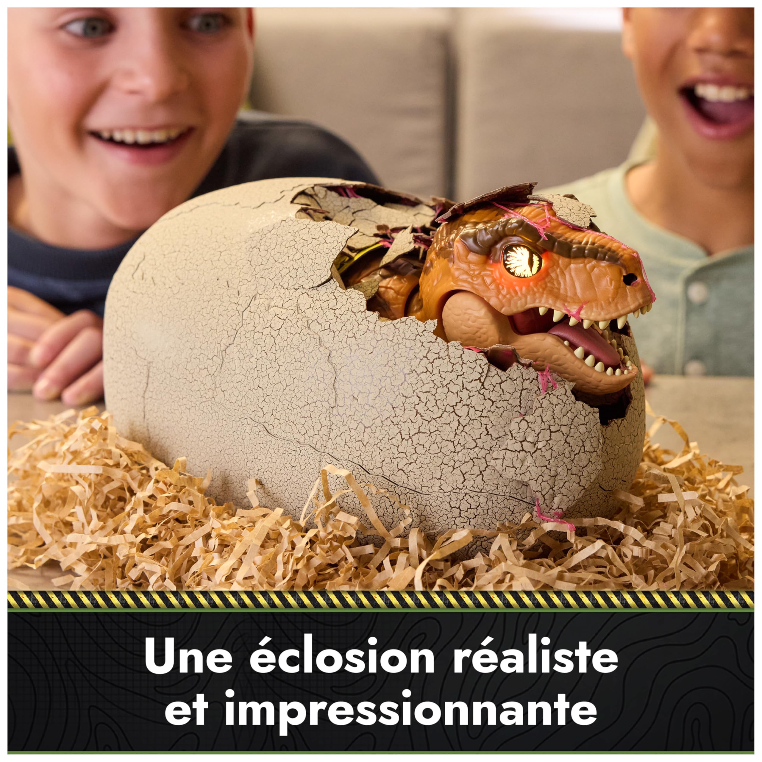 Primal Hatch Jurassic World Dino Eclosion Secrète - Oeuf Dinosaure à Faire Éclore - Jouet Enfant 5 Ans+ - 2 Accessoires - 100 Sons & Réactions